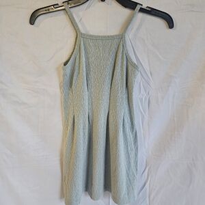 SHEIN Light Sage Green Textured Spaghetti Strap Casual Dress